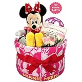 出産祝いに大人気！ ディズニー ミニーのおむつケーキ/赤ちゃんの内祝い・誕生日プレゼント ギフトセット ダイパーケーキ/女の子 (パンパースS20 （出産祝い用に）)
