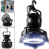 Camping Light Fan, Petforu Portable 2-in-1 LED Ceiling Fan with Emergency Light Flashlight, Portable
