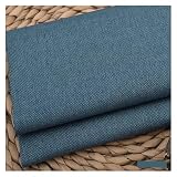 ノーブランド品 ポリエステル コットンリネン 生地 綿麻 手芸用 2m x 1.48m (Denim blue)