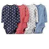Carter's （カーターズ） :: ロンパース ボディスーツ ボディースーツ 長袖 4枚組 男の子 綿100% :: 4-Pack Long-Sleeve Bodysuits :: 12M (72