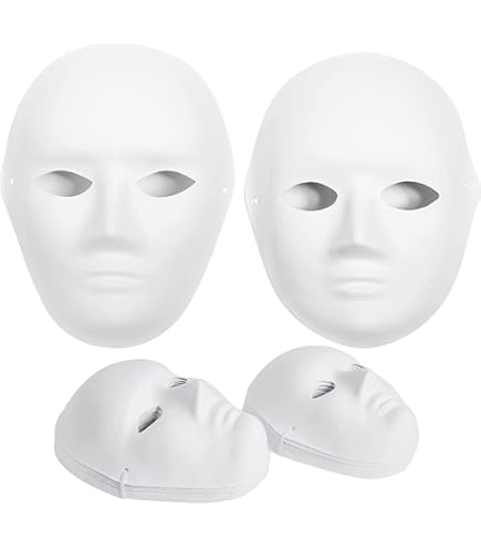 Creativity Street Sad Face Plastic Mask - White Costume Mask For Kids