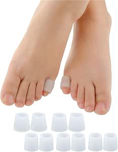 Amazon Povihome 足指 足爪 保護キャップ 小指 5ペア 足の小指保護 白い 足 指 キャップ Povihome 足 用保護パッド