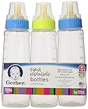 Gerber First Essential Clear View BPA Free Plastic Nurser With Latex Nipple, Assorted Colors, 9 Ounc