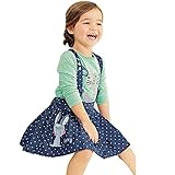 Domybest子供服　女の子　上下セット　ｔシャツ+デニムスカート ２点セット　 サロペットスカート　デニムサロペット　キッズ　ガールズ 長袖　春　秋　通学　通園　日常着 (120（身長110-12