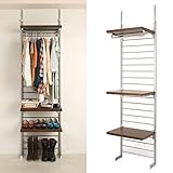 突っ張り式ラダーハンガー 幅約63cm ロッカータイプ ブラウン NJ-0087