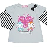 2016年 秋冬 アンパンマンガール ドキンちゃん コキンちゃん フェイクレイヤード リボン付き 長袖Ｔシャツ Anpanman Girl グレー◇80cm