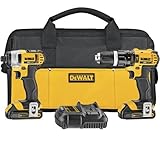 DEWALT DCK285C2 20-Volt MAX Li-Ion Compact 1.5 Ah Hammer Drill and Impact Combo Kit by DEWALT