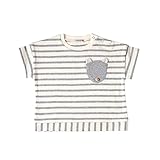 Hoppetta ねずみボーダーTシャツ グレー 80cm 59154