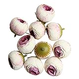 Fityle つぼみ型　結婚式　DIY造花　人工シルク　ローズフラワー　飾り　3.5cm10個　全9色選べ - ベージュピンク
