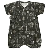 甚平 ロンパース ベビー 新生児 男の子 綿100% 日本製生地 グレコ 花火/黒-9887 60-70cm