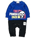 【秋冬春対応】 GARACH(ギャラッチ)裏毛パンダロンパース 80cm /Bu NO.AH-1634304