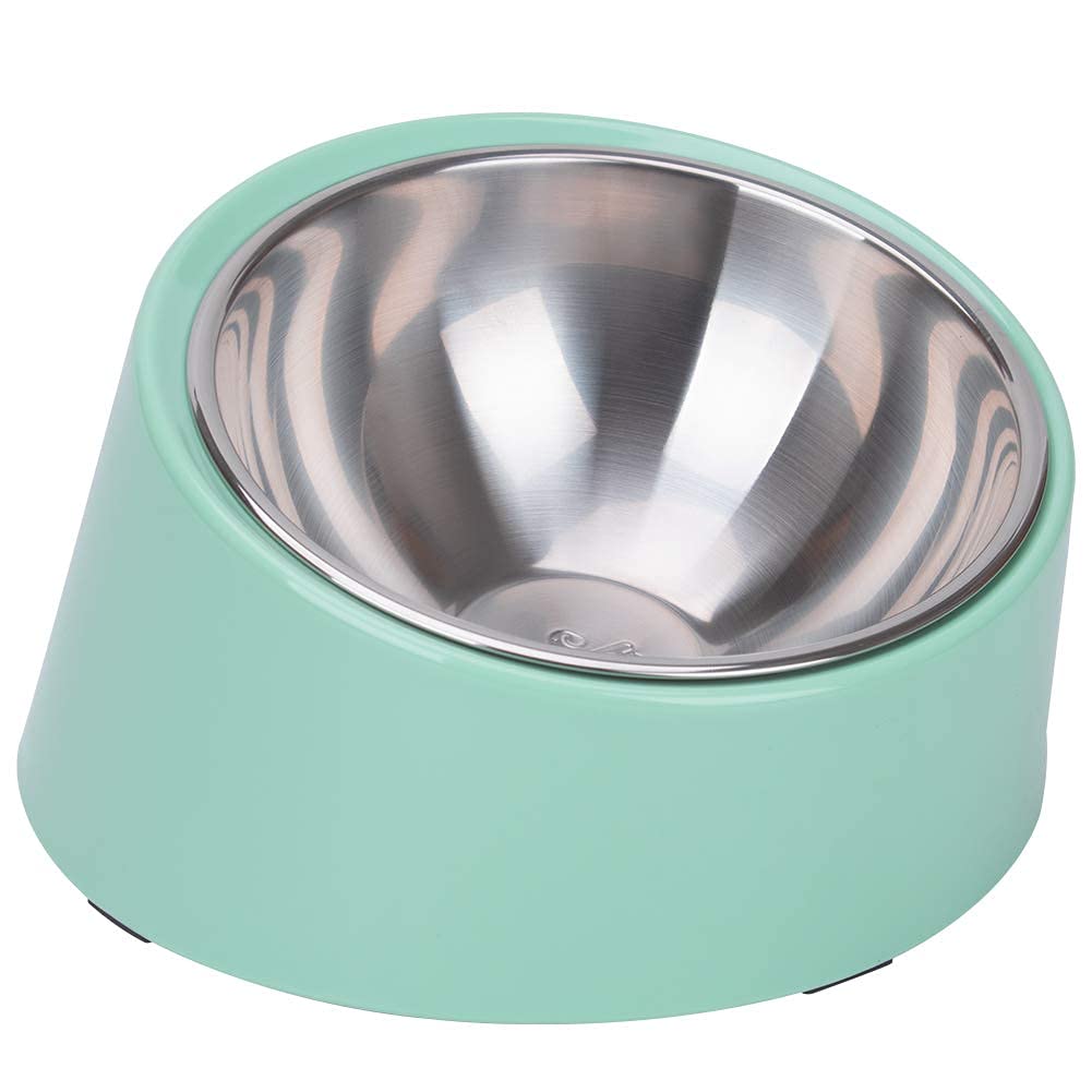 SuperDesign 犬 食器 猫 食器 ペット ボウル ステンレス 給食器 スタンド 傾斜がある 15度 食事をより気軽に メラミン製スタンド付き 滑り止め 取り外し可能 洗いやすい 食器洗濯機で洗える
