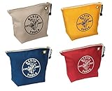 Klein Tools 5539CPAK + 5539NAT 4-PK Canvas Zipper Bags Red/Blue/Yellow+Natural [並行輸入品]