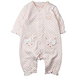 《秋冬春対応》 LoveLoveKids(ラブラブキッズ)裏起毛水玉Ptフィットモンキーオール 80cm /オレンジ NO.KK-31-3972