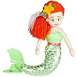 The Little Mermaid Ariel Soft Plush Doll with Green dress and orange hair 18 inches [並行輸入品]