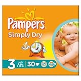 Pampers Simply Dry Size 3 (4-9kg) Carry Pack Midi 6x30 per pack by Pampers