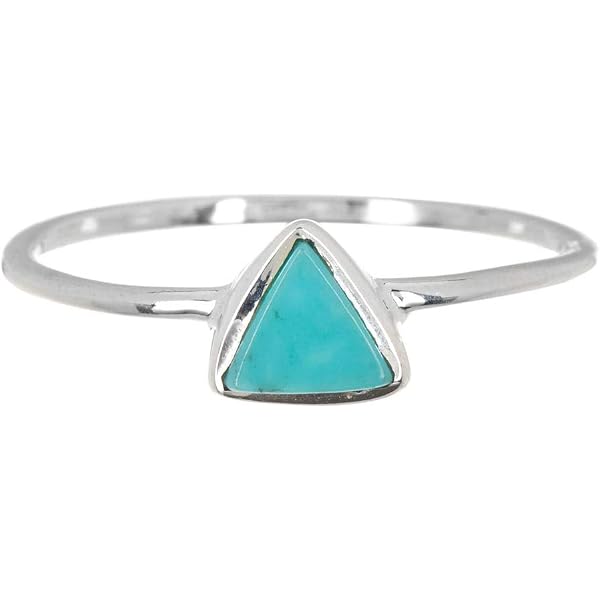 Koral Jewelry Synthetic Turquoise Ring – 925 Sterling Silver Vintage Boho Style (Sizes 6-9) - View #9