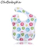 OHBABYKAベビー用エプロン 保育園 給食 ポケット付き アニマル 動物 お食事エプロン 赤ちゃん用エプロン 離乳食エプロン よだれかけ スタイ 棘皮動物 ふくろう きりん しまうま カエル 亀 