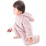 （赤ちゃんまーけっと） クマ 着ぐるみ 女の子 もこもこ着ぐるみ 赤ちゃん ベビー 子供 子供服 防寒着 ボア モコモコ ギフト ピンク 95cm