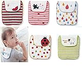 ベビー 汗取りパッド リバーシブル ガーゼ 綿 100% 5枚組 赤ちゃん 乳児 取替ラクラク (女の子用)