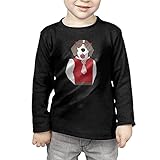 おしゃれした犬　眼鏡とネクタイ 子供服 春秋 長袖 Tシャツ トレーナー 丸い襟 キッズ 男の子 女の子 ベビー おしゃれ カジュアル ファッション 可愛い