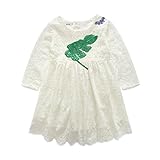 キュートガールズドレスフローラル刺繍レースドレスプリンセス結婚式ホリデーパーティーPagent First Communionドレス カラー: ホワイト