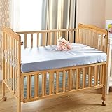 【LilySilk】 【縫い目なし】19匁ベビー用シルクボックスシーツ(70ｘ120ｘ20cm）【ライトブルー】