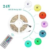 LinKop LED Strip Light 32.8ft/10M SMD5050 RGB Flexible LED Tape Light with 44Keys IR Remote Controll