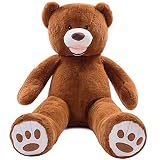 AMIRA TOYS ぬいぐるみ 大きい くま テディベア 動物 大きい くまぬいぐるみ クマ クマ 抱き枕 (ダークブラウン, 160cm)