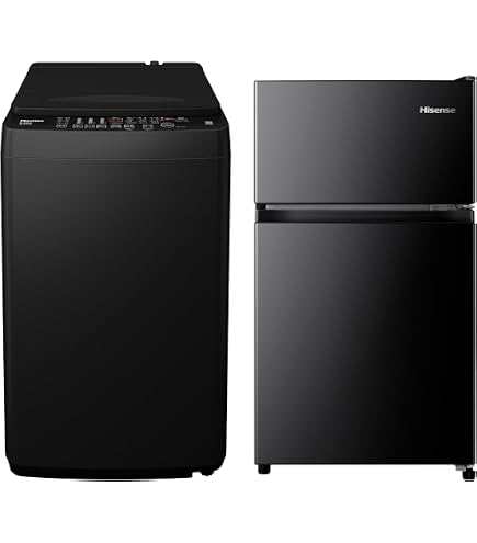 Amazon | 【新生活家電セット】ハイセンス 冷蔵庫 87L 黒 & 洗濯機 5.5