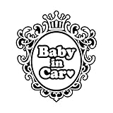 ミラー型 Baby in car ハート ステッカー ブラック 黒