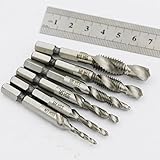 高6ピース/セット手タップドリル六角シャンクhssネジスパイラル小数点スレッドメトリックプラグドリルビットm3 m4 m5 m6 m8 m10ハンドツール