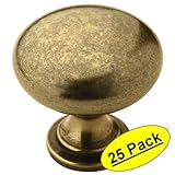 Amerock bp53023-bb Burnished真鍮従来ラウンドキャビネットノブ – 1 – 1 / 4 "直径 – 25パック