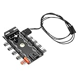 ランフィー　5pcs 12V 10ウェイ4pinファンハブ速度コントローラレギュレータPWMコンピュータケース用接続ケーブルCPUファン専用インターフェイスPWMワイヤインターフェイスIDE電源ソケッ