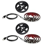 honscreat 1pcs USB LEDストリップライト,マルチカラーバックライトバイアス照明5050 RGB LEDストリップライトクリスマスHDTV、デスクトップ、モニタUSB 2 Piece