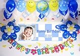 A039☆風船セット■お誕生日を飾りましょ♪　【 写真+名前入り 横断幕♪　PHOTOバナー】フォトバナー / 誕生日横断幕　パーティー装飾用品　★横断幕＋バルーン装...