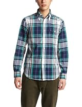 Madras Buttondown Shirt Made in India 111-11-3540: Navy Madras Buttondown Shirt Made in India 111-11-3540: Navy