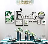 5壁の壁の装飾壁画の壁の壁の壁の壁の壁の飾り付け装飾的な絵画、独創的な壁ハンギングソリッドウッドフレーム、アクリルの3D手紙壁ステッカー+アイアンフラワーバスケット（装飾なし）