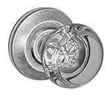 Fusion Hardware V-29-Z2-0-ATP Elite Collection Flat Iron Glass Privacy Knob with Cambridge Rose, Ful