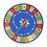 Joy Carpets Kid Essentials Early Childhood Round Alphabet Pinwheel Rug Multicolored 7'7 [並行輸入品]