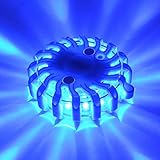 充電式LED警告灯・青発光・9パターン発光（マグネット・充電器付）