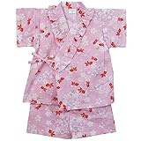 《盛夏 甚平》(ジンベイ) 日本製ベビー女児 リップル生地金魚総柄甚平スーツ 90cm/PK NO.OG-75570