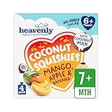 ココナッツSquishies - マンゴー、リンゴとバナナ4×90グラムの360グラム (Heavenly) (x 2) - Heavenly Coconut Squishies - Mango, A