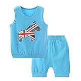 【SEBLES】ベビー服 ベビー 赤ちゃん 男の子 女の子 ノースリーブ シャツ 短パン パンツ シャツ セット 夏 キャラクター プリント 無地 可愛い 涼しい コットン 綿(タイプD,80cm)