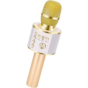 Verkstar Bluetooth カラオケマイク ポータブルスピーカー 高音質カラオケ機器 Bluetoothで簡単…