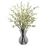 Nearly Natural 1315-WH Cherry Blossoms with Vase Arrangement, White by Nearly Natural [並行輸入品]