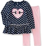 Kids Headquarters Little Girls' Toddler Printed Jersey Tunic with Leggings Set Navy 3T [並行輸入品]
