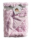 Blankets & Beyond Pink Baby Blanket Soft Swirl Rosettes by Blankets and Beyond