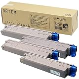 【オルテム保証書同梱】OKI用 TC-C3BK2、TC-C3BC2、TC-C3BM2、TC-C3BY2（４色セット）対応 トナーカートリッジ大容量 / リサイクル品 / 日本製（国内再生品）/ １年安心保障付 / 使用済カートリッジ無料回収 / 再生トナーカートリッジ / エネックス製 エクシア（オルテム仕様）/ 対応機種：C835dnw , C835dnwt , C844dnw
