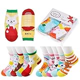 Epeius 10 Pairs Baby Toddler Anti Slip Skid Socks Baby Girls Boys Cartoon Crew Socks GIFT SETS 1-3 Y
